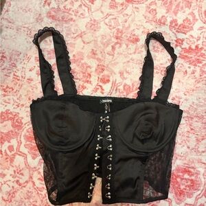 Dolls Kill Black Lace Crop Top